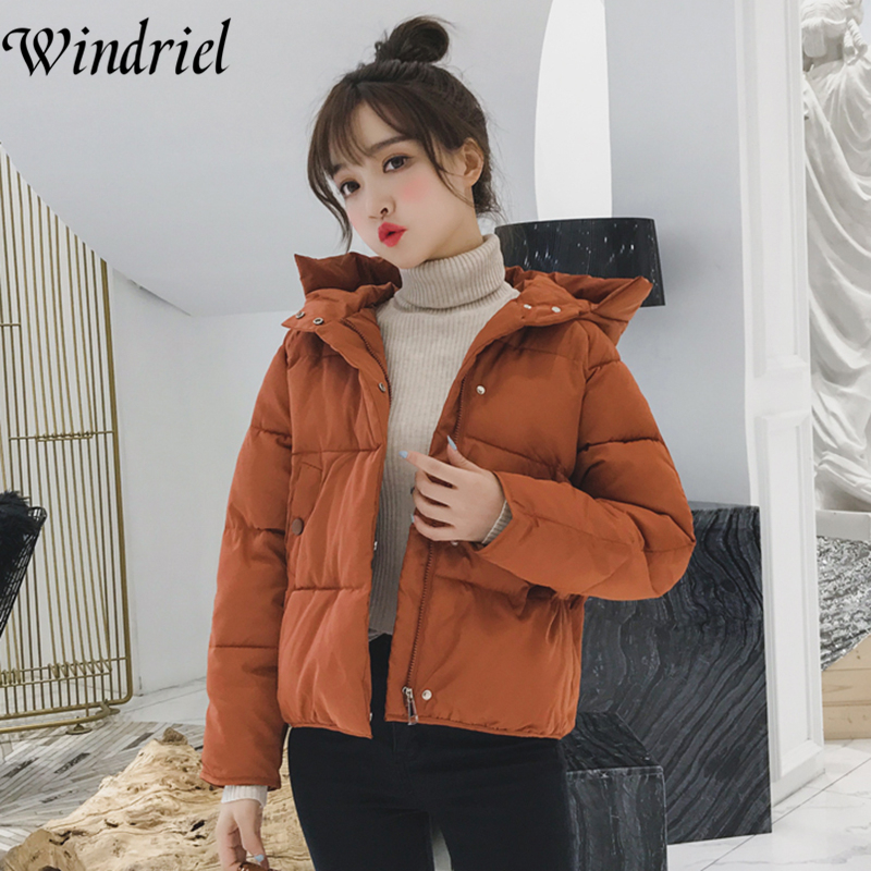 Autumn And Winter Jacket Women Short Female Jacket Hooded Warm Parkas Woman Solid Thickening Padded Clothing S2XL Windriel 200928