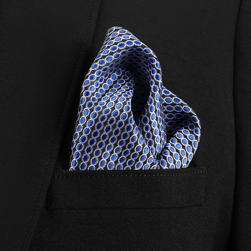 Vangise Mens Pocket Squares Solid Pattern Blue Handkerchief Fashion Hanky For Men Business Suit Accessories 22cm*22cm T200618