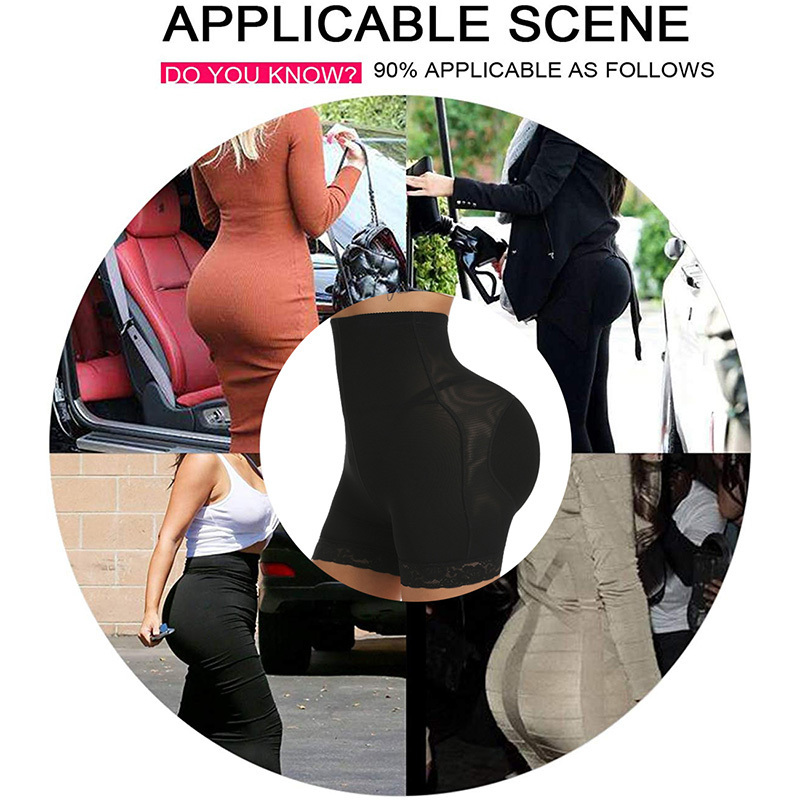 Womens Padded Shapewear Hip Enhancer Shorts High Waist Body Shaper Panty Pad Butt Lifter Booty Trainer Control 220311