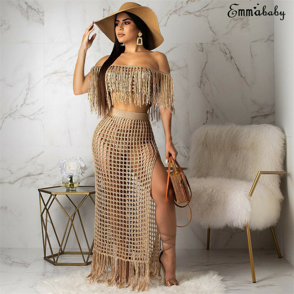2020 Womens Off Shoulder Cover Up See-through Hollow Sleeveless Tassel Summer Bathing Suit Solid Bikinis 2pcs Swimwear Swimsuit, White;black
2020 Womens Off Shoulder Cover Up See-through Hollow Sleeveless Tassel Summer Bathing Suit Solid Bikinis 2pcs Swimwear Swimsuit, White;black
