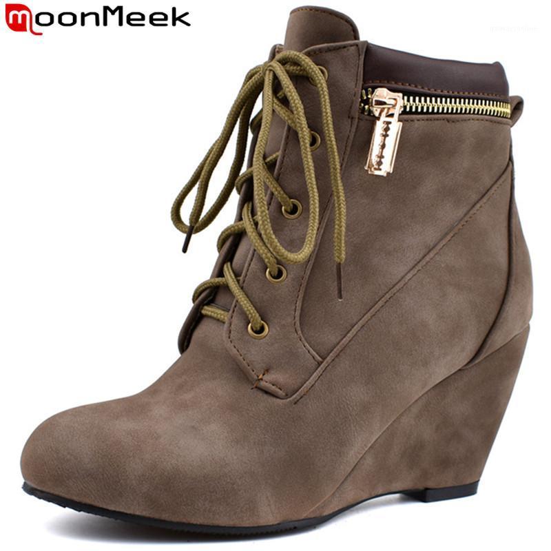 MoonMeek fashion autumn winter boots round toe ankle boots for women classic ladies high heels wedges plus size 34-481, Brown
MoonMeek fashion autumn winter boots round toe ankle boots for women classic ladies high heels wedges plus size 34-481, Brown