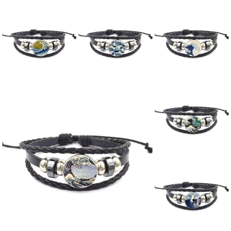 EJ Glaze Great Wave off Kanagawa For Women Black Leather Bracelet Bangle With Black Leather Bracelet Bangle
EJ Glaze Great Wave off Kanagawa For Women Black Leather Bracelet Bangle With Black Leather Bracelet Bangle