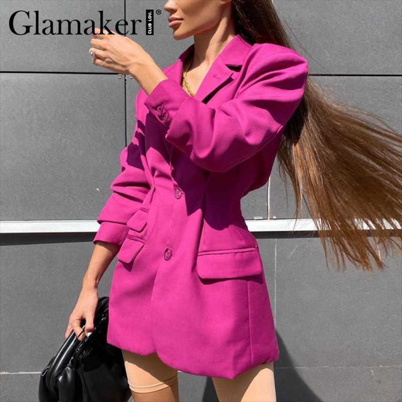 Glamaker Rose red double breasted sexy blazer Winter autumn long sleeve office ladies blazer coat elagent 2020 new jacket
Glamaker Rose red double breasted sexy blazer Winter autumn long sleeve office ladies blazer coat elagent 2020 new jacket
