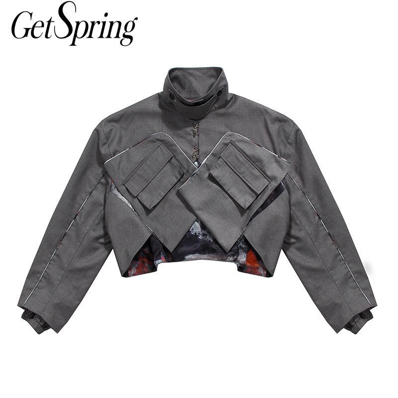 GetSpring Women Coat Printing Splicing Ladies Jackets High Waist Pocket Multi Wear Womens Jackets And Coats 2020 Female Tops New, Gray
GetSpring Women Coat Printing Splicing Ladies Jackets High Waist Pocket Multi Wear Womens Jackets And Coats 2020 Female Tops New, Gray