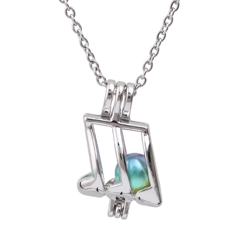 1pc Silver Plated Hollow Musical Note Pearl Cage Lockets Necklace with 20'' Stainless Steel Chain for Essential Oil Diffuser
1pc Silver Plated Hollow Musical Note Pearl Cage Lockets Necklace with 20'' Stainless Steel Chain for Essential Oil Diffuser