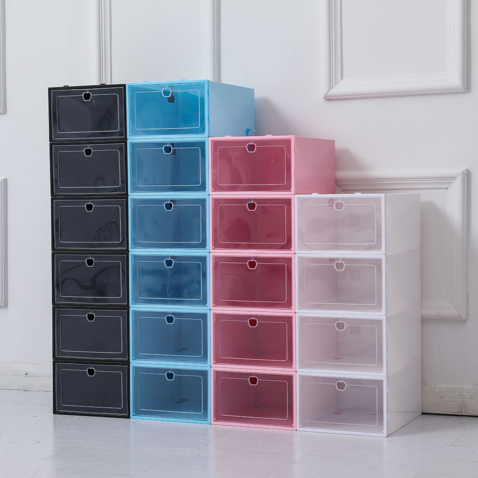 Transparent shoe box shoes rack organizers thickened foldable Dustproof storage box Stackable combined cabinet Sale 13*9*5.5inch