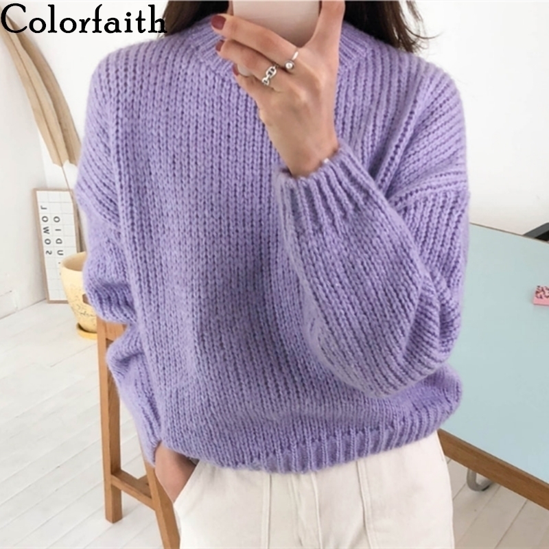 Colorfaith New Autumn Winter Women's Sweaters Casual Minimalist Fashionable Korean Style Knitted Sweater Pink Purple SW5073 201123
Colorfaith New Autumn Winter Women's Sweaters Casual Minimalist Fashionable Korean Style Knitted Sweater Pink Purple SW5073 201123