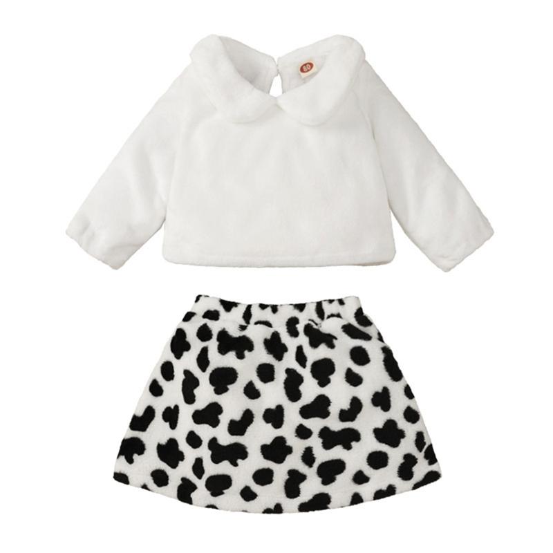 Newborn Baby Girl Clothes Doll Collar Flannel Warm Tops Cow Speckle Skirt Set Outfits 6 9 12 18 24 Months vetement fille, White
Newborn Baby Girl Clothes Doll Collar Flannel Warm Tops Cow Speckle Skirt Set Outfits 6 9 12 18 24 Months vetement fille, White