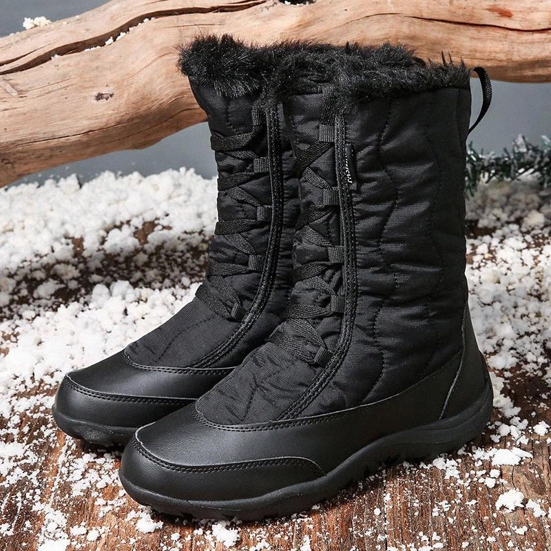 Outdoor snow boots women winter waterproof non-slip new cotton boots warm women's shoes in the tube plus velvet thick waterproof #np6v, Black
Outdoor snow boots women winter waterproof non-slip new cotton boots warm women's shoes in the tube plus velvet thick waterproof #np6v, Black
