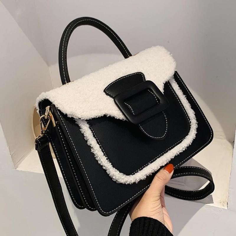 Elegant Female Plush Tote bag 2021 New High quality PU Leather Women's Designer Handbag Contrast color Shoulder Messenger Bag, Black
Elegant Female Plush Tote bag 2021 New High quality PU Leather Women's Designer Handbag Contrast color Shoulder Messenger Bag, Black