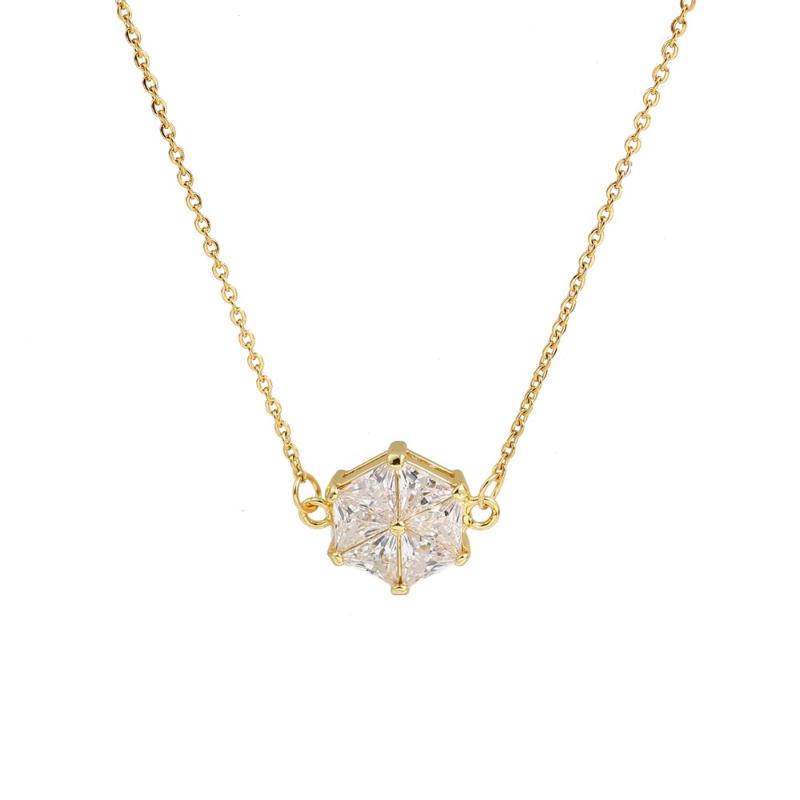 1PC New Stainless Steel Micro Paved Necklace Silver Color Gold Color Hexagon Clear Cubic Zirconia Connector 47cm(18 4/8") long
1PC New Stainless Steel Micro Paved Necklace Silver Color Gold Color Hexagon Clear Cubic Zirconia Connector 47cm(18 4/8") long