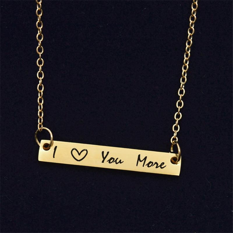 i Love You More Heart Letter Bar Necklace For Women Gold Color Chain Stainless Steel Necklace Choker Collier Jewelry Gift
i Love You More Heart Letter Bar Necklace For Women Gold Color Chain Stainless Steel Necklace Choker Collier Jewelry Gift