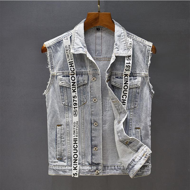 Fashion Trend Denim Vest Coat Men's Spring Autumn Vintage Cotton Waistcoat Slim Fit Casual Sleeveless Cowboys Jacket for Boys, Light blue
Fashion Trend Denim Vest Coat Men's Spring Autumn Vintage Cotton Waistcoat Slim Fit Casual Sleeveless Cowboys Jacket for Boys, Light blue