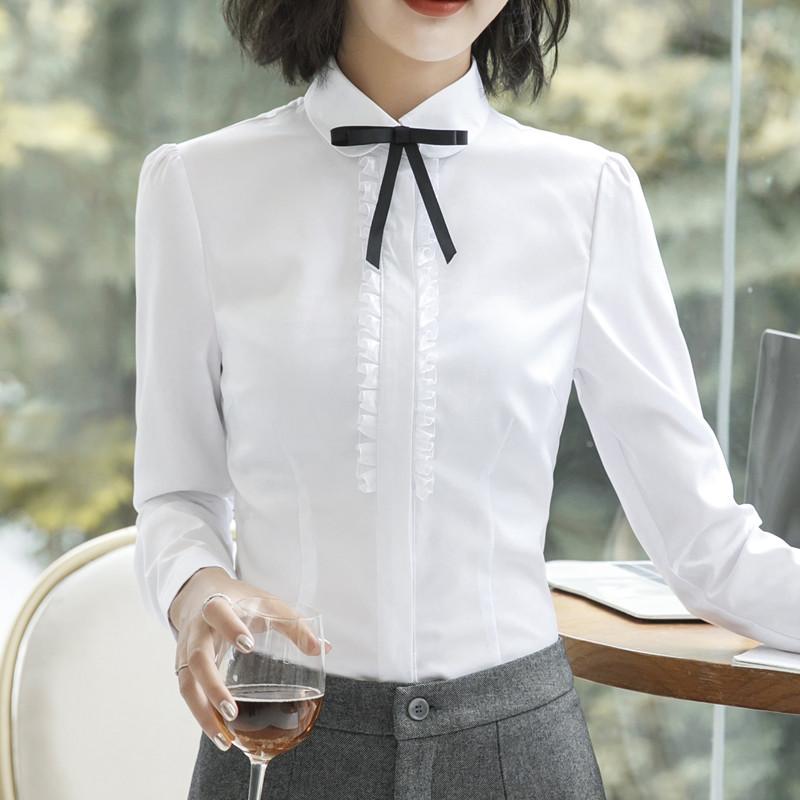 New Elegant Women Lace Shirt Temperament Formal Bow Tie Long Sleeve Slim Blouses Office Ladies Plus Size Work Tops White Gray
New Elegant Women Lace Shirt Temperament Formal Bow Tie Long Sleeve Slim Blouses Office Ladies Plus Size Work Tops White Gray
