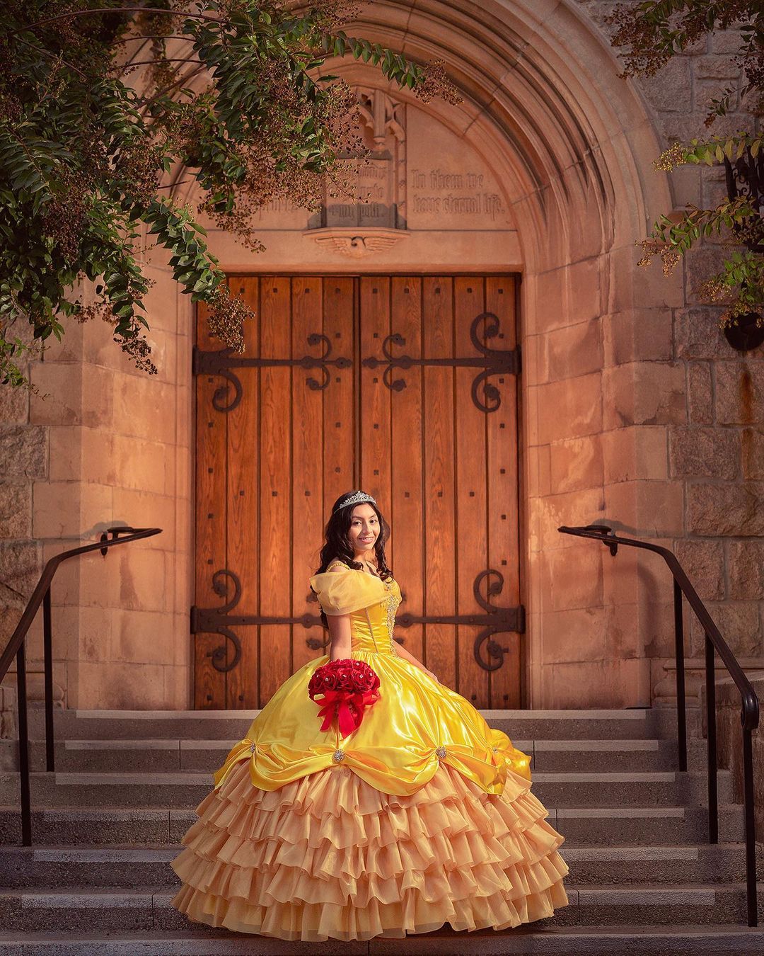 Gold Ball Gown Prom Dress Princess Banquet Off Shoulder Tiered Skirts Sweet 15 16 Quinceanera Evening Dresses Birthday Party Special Occasion Gowns