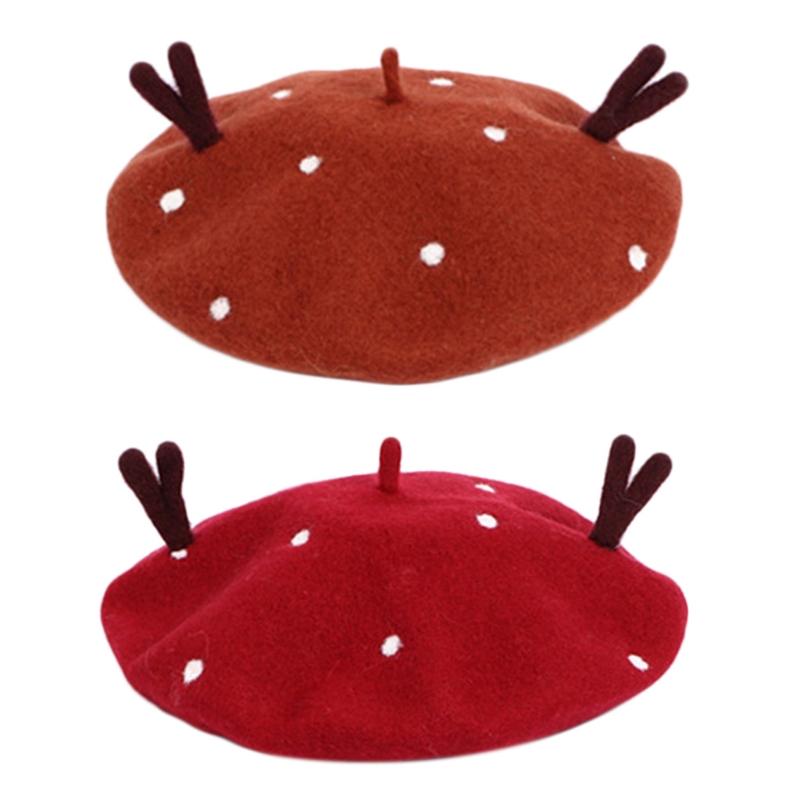 Women Christmas Faux Wool Beret Cap Cute 3D Antlers Vintage Painter Mushroom Hat 83XF, Child
Women Christmas Faux Wool Beret Cap Cute 3D Antlers Vintage Painter Mushroom Hat 83XF, Child