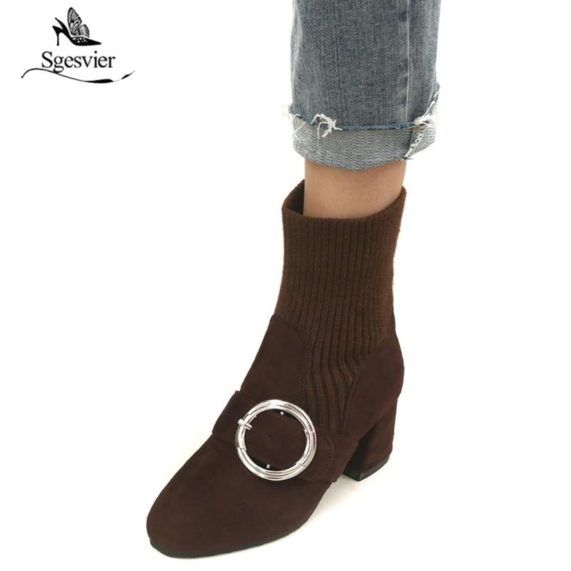 Sgesvier Design Women Ankle Boots Buckle Ladies Chunky Block High Heels Slip On Fashion Boots Female Shoes 2020 Winter B716, Blue
Sgesvier Design Women Ankle Boots Buckle Ladies Chunky Block High Heels Slip On Fashion Boots Female Shoes 2020 Winter B716, Blue