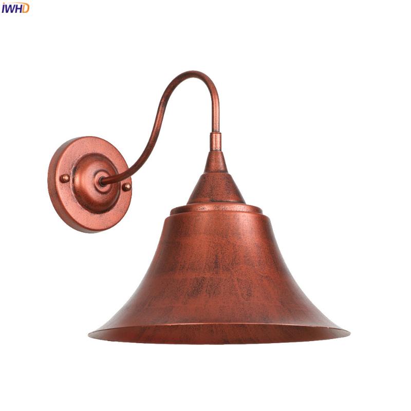 

IWHD RH Rustic Loft Retro Wall Light Fixtures Bedroom Stair Hallway Loft Industrial Decor Vintage Wall Lamp Sconce Eidson LED