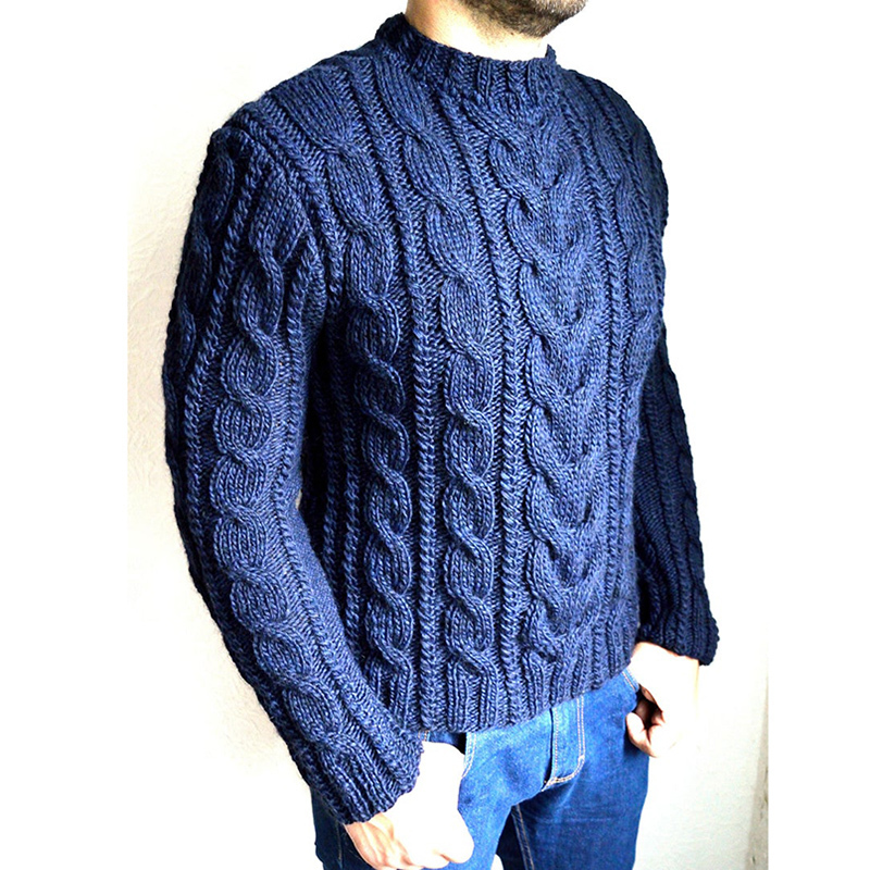 Winter Men's Pullover Sweater Casual Soft and Comfortable Pullover Sweater coat Thick warm Hand-knitted Cool Men's Sweater 201022