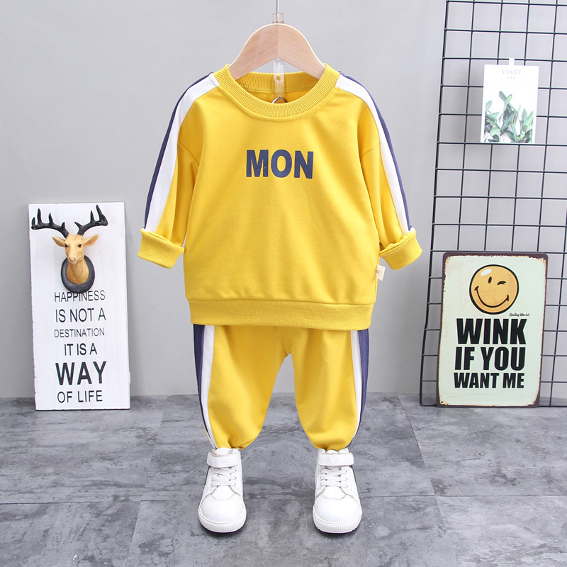 Spring Autumn Baby Boys Girls Clothes Fashion Cotton Infant Sports Suit for Boy Printed T-Shirt +Pants 2 pcs Children Clothing 201031