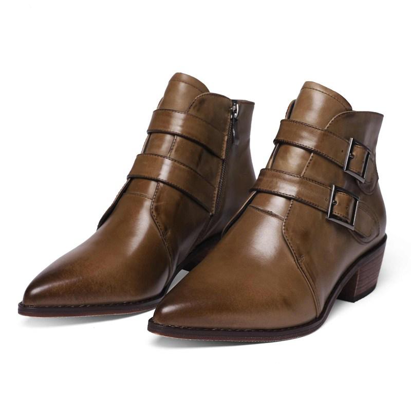 ankle boots women's high heels shoes genuine leather belt buckle fashion chic ankle boots zapatos de mujer, Black
ankle boots women's high heels shoes genuine leather belt buckle fashion chic ankle boots zapatos de mujer, Black