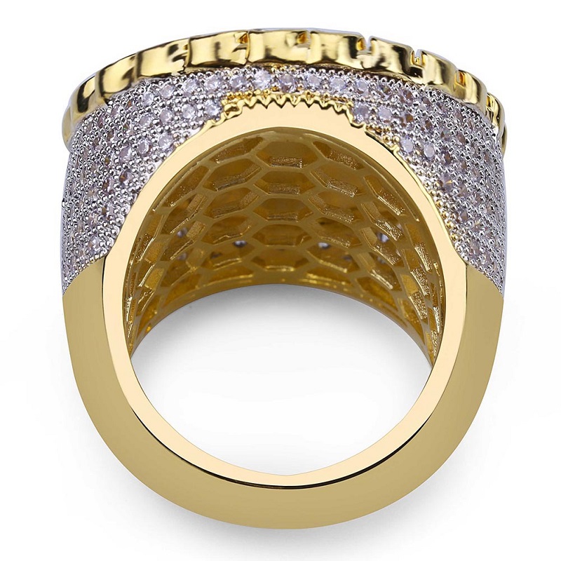 Mens Hip Hop Iced Out Rings New Fashion Gold Prayer Hand Jewelry High Quality Silation Dia Ring Free shipping