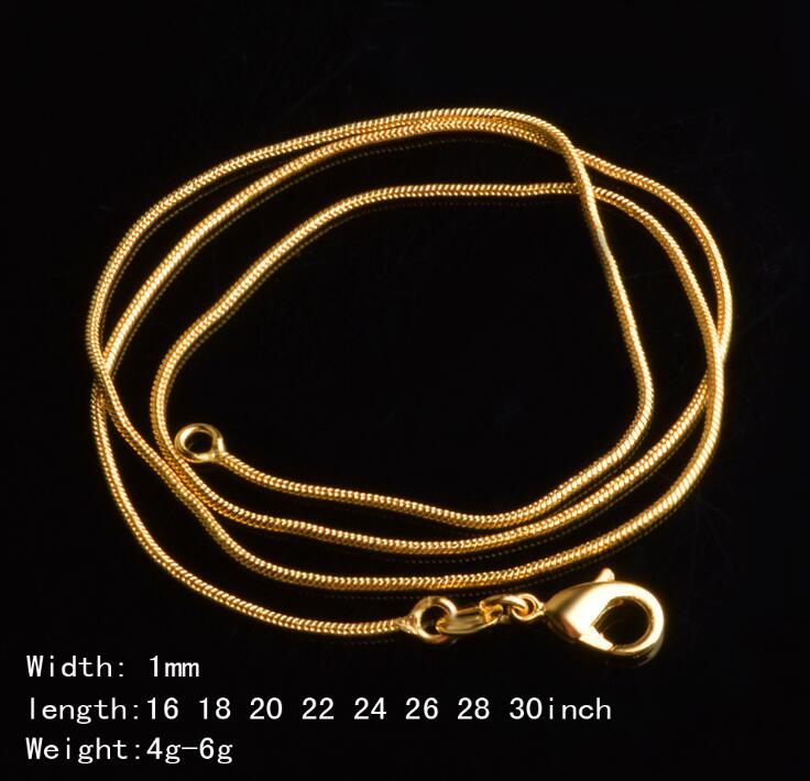 1mm Gold Snake Chain Necklace for Women Jewelry Luxury DIY Jewelry Necklaces Wholesale 16 18 20 22 24 26 28 30 Inch
1mm Gold Snake Chain Necklace for Women Jewelry Luxury DIY Jewelry Necklaces Wholesale 16 18 20 22 24 26 28 30 Inch