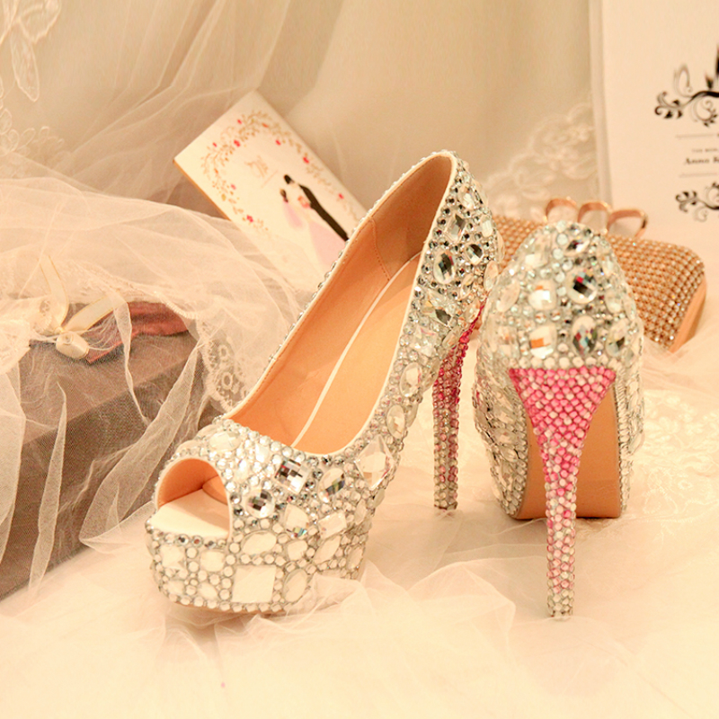 Wedding Peep Crystal Toe Silver Bride Ultra Sexy Diamond Woman High Heels Party Big 43-size Shoes Vx37, 12cm heel
Wedding Peep Crystal Toe Silver Bride Ultra Sexy Diamond Woman High Heels Party Big 43-size Shoes Vx37, 12cm heel