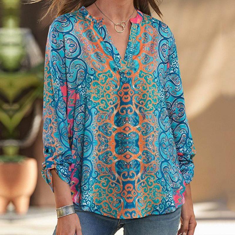 Bohemia Printed Blouses Women Summer Thin Blusas Mujer V-neck Loose Womens Tops And Blouses Ladies Shirts Pullover Blouse Femme, Light blue
Bohemia Printed Blouses Women Summer Thin Blusas Mujer V-neck Loose Womens Tops And Blouses Ladies Shirts Pullover Blouse Femme, Light blue