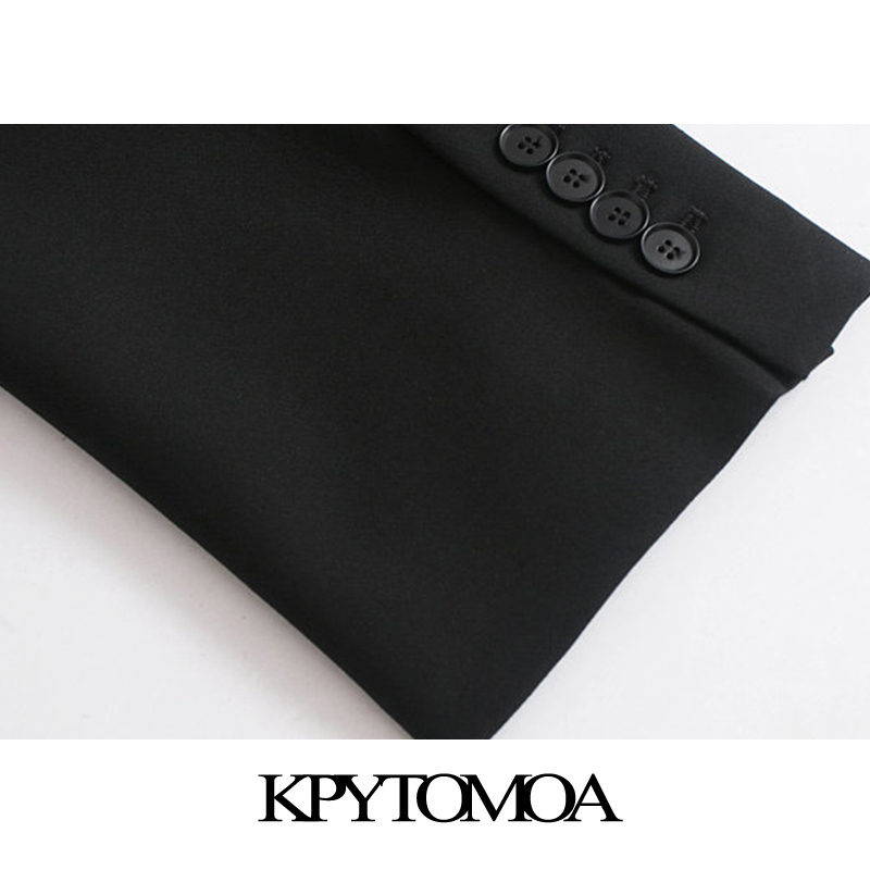 Vintage Stylish Short Style Double Breasted Blazer Coat Women Fashion Notched Collar Long Sleeve Female Outerwear Chic Tops 201114