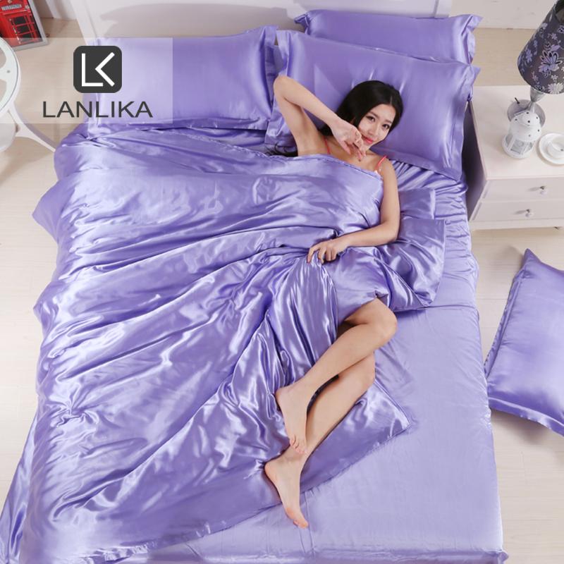 Lanlika Luxury Light Lilac Silk Satin Bedding Set Soft Duvet Cover Queen King Size Adult Decor Bed Linen Home Textiles, 006
Lanlika Luxury Light Lilac Silk Satin Bedding Set Soft Duvet Cover Queen King Size Adult Decor Bed Linen Home Textiles, 006