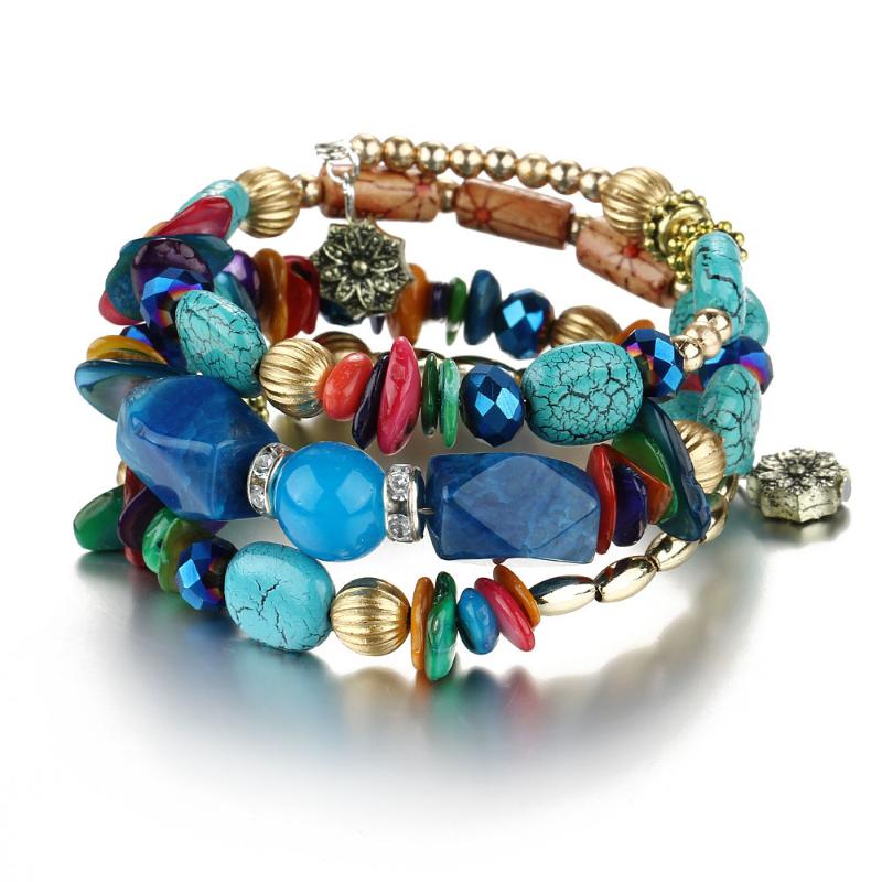 Multicolor Bracelet Woman Gold Silver Color Flower Beads Charms Resin Stone Strand Bracelets Cuff Bangles Jewelry Wristbands
Multicolor Bracelet Woman Gold Silver Color Flower Beads Charms Resin Stone Strand Bracelets Cuff Bangles Jewelry Wristbands