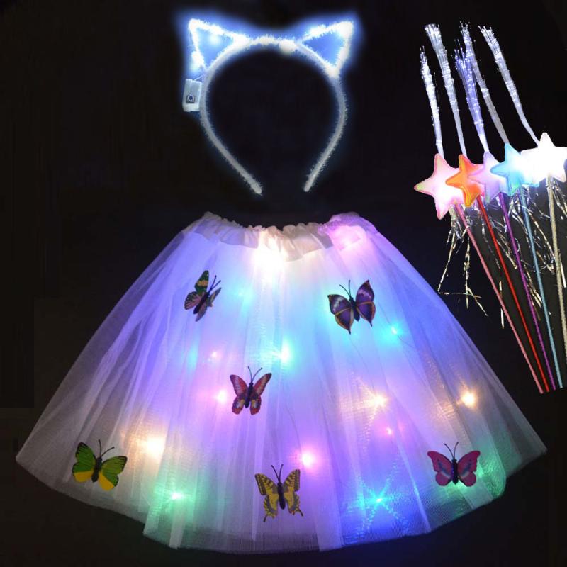 Christmas Glow Girls Kids Neon LED ButterflyTutu Skirt Party Layered Tulle Light Up Short Dress for 2-8 years old Cat Ear
Christmas Glow Girls Kids Neon LED ButterflyTutu Skirt Party Layered Tulle Light Up Short Dress for 2-8 years old Cat Ear