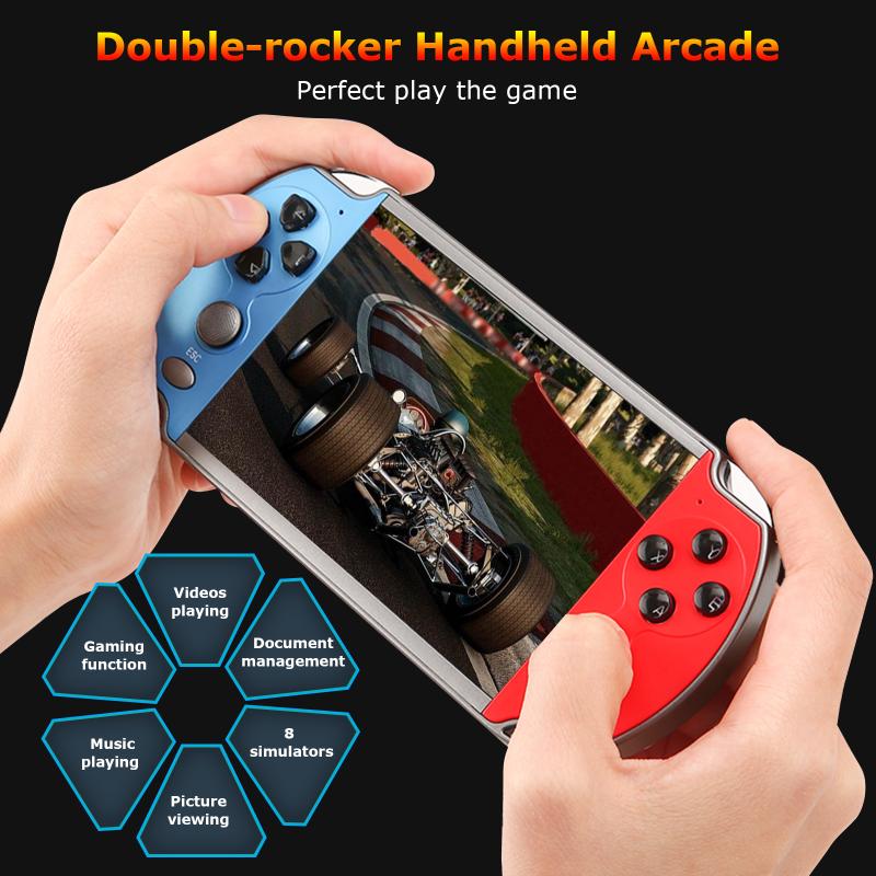 X7 4.3 Inch Handheld Game Players Double Rocker 8GB Memory Built in 1000 Games MP5 Game Controller TV Output
X7 4.3 Inch Handheld Game Players Double Rocker 8GB Memory Built in 1000 Games MP5 Game Controller TV Output