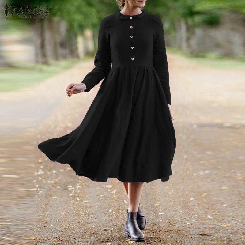 ZANZEA Vintage Women Autumn Long Sleeve Solid Cotton Linen Dress Retro Sundress Kaftan Mid-calf Vestidos Plus Size Robe Femme, Orange
ZANZEA Vintage Women Autumn Long Sleeve Solid Cotton Linen Dress Retro Sundress Kaftan Mid-calf Vestidos Plus Size Robe Femme, Orange