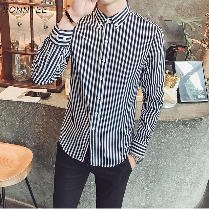 Shirts Men 2021 Spring Males Long Sleeve Slim Striped Shirt Mens High Quality Korean Style Leisure Students Chic Soft Tops Daily
Shirts Men 2021 Spring Males Long Sleeve Slim Striped Shirt Mens High Quality Korean Style Leisure Students Chic Soft Tops Daily