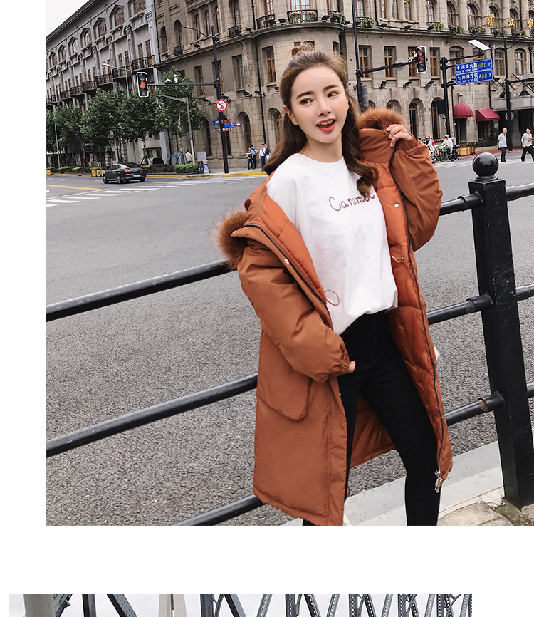 Fashion Women Winter Jacket Oversized Loose Hooded With Fur Collar Female Coat Long Cotton Padded Parka 201019