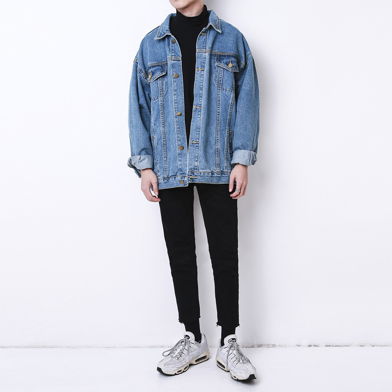Fashion autumn and winter new Korean loose oversize denim jacket male retro coat denim men women clothing 201218