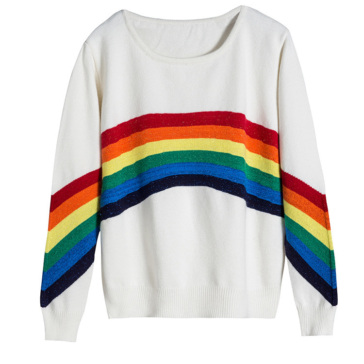 2021 New Spring Autumn Designer Long Sleeve Rainbow Knitted Sweater Woman Elegant Winter Pullovers 7eci, Black
2021 New Spring Autumn Designer Long Sleeve Rainbow Knitted Sweater Woman Elegant Winter Pullovers 7eci, Black