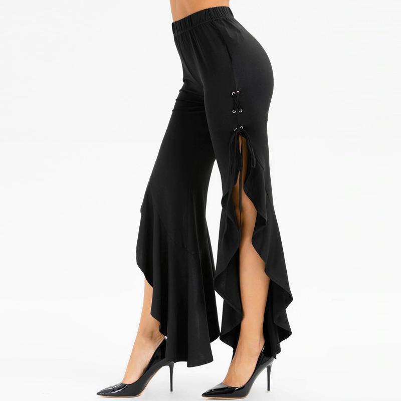 2020 New Summer Sexy Women Trousers Solid Color Side Slit Lace-up Casual Trouser Trendy Female High Waist Flounce Flare Pants1, Black
2020 New Summer Sexy Women Trousers Solid Color Side Slit Lace-up Casual Trouser Trendy Female High Waist Flounce Flare Pants1, Black