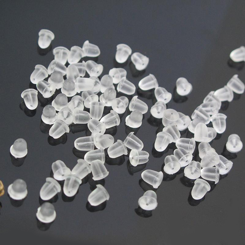5000pcs/Lot Earrings Jewelry Accessories Silicone Barrel Bullet Plastic Ear Plugging Earring back Blocked Stoppers Ear Wholesale Price