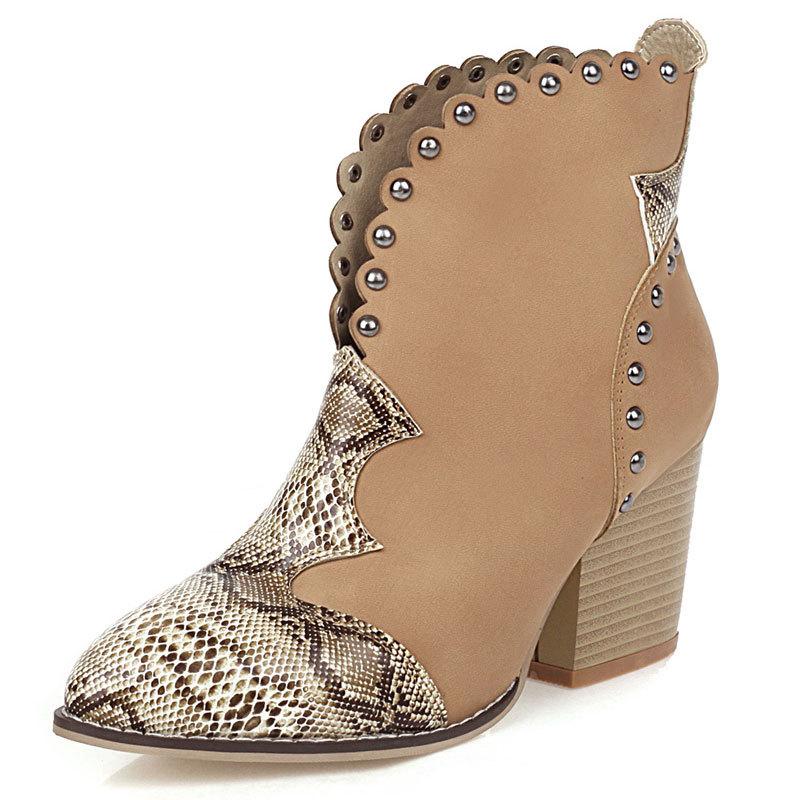 Woman Flat Boots Female Shoes Rivets Round Toe Snake Print Low Ladies Mid Calf Rubber Mid-Calf Solid Mixed Colors Flock
Woman Flat Boots Female Shoes Rivets Round Toe Snake Print Low Ladies Mid Calf Rubber Mid-Calf Solid Mixed Colors Flock