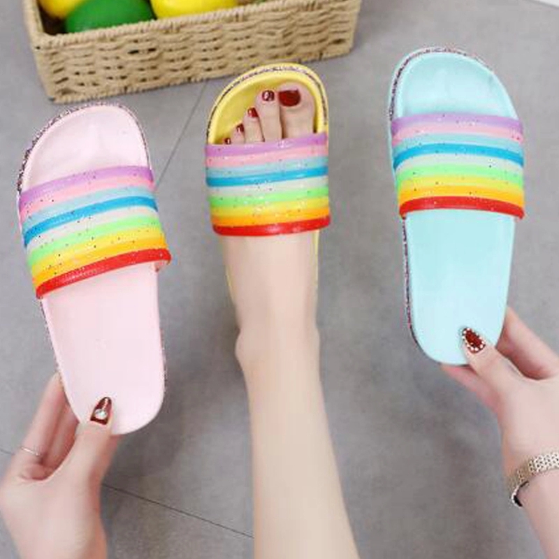 Women's Summer Rainbow Sandals Pink Sequin Bling Slippers Female Indoor Hotel Home Shoes Women Slides Beach Luminous Flip Flops #CY2B, Beige
Women's Summer Rainbow Sandals Pink Sequin Bling Slippers Female Indoor Hotel Home Shoes Women Slides Beach Luminous Flip Flops #CY2B, Beige