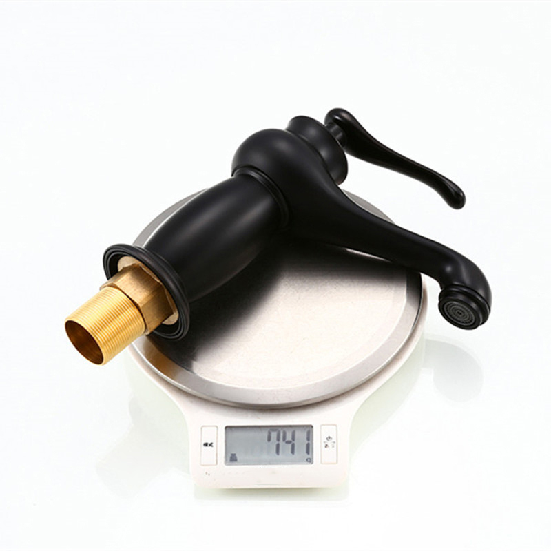 XUNSHINI Vintage Basin Faucet Bathroom Sink Faucet Single Handle Black Brass Deck Wash Mixer Tap Bath Crane T200710