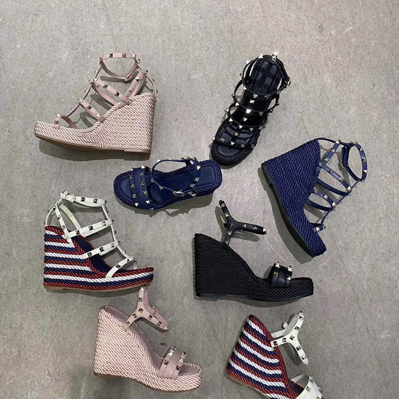 Designer High heel Wedge Sandals Espadrille Platform shoes stud leather sandals Summer Ladies Sexy shoes Wedding Party Shoes 255, Color 8
Designer High heel Wedge Sandals Espadrille Platform shoes stud leather sandals Summer Ladies Sexy shoes Wedding Party Shoes 255, Color 8