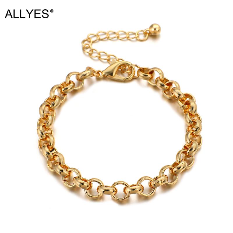 Charm Bracelets ALLYES Simple Plating Gold Rolo Chain Bracelet For Women Party Night Club Minimalist Unisex Jewelry Couple Gifts
Charm Bracelets ALLYES Simple Plating Gold Rolo Chain Bracelet For Women Party Night Club Minimalist Unisex Jewelry Couple Gifts