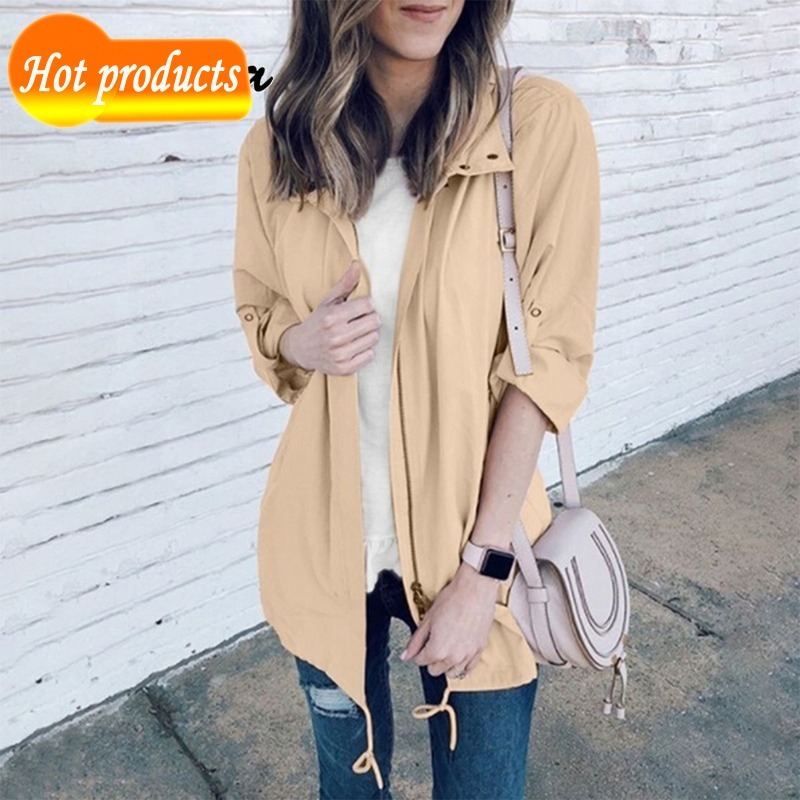 Spring autumn fashions raincoats and solid sportswomen jackets with windy hood loose new women' outdoor jacket 55XW, Green
Spring autumn fashions raincoats and solid sportswomen jackets with windy hood loose new women' outdoor jacket 55XW, Green