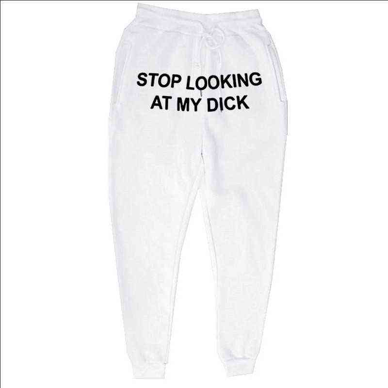 Sweat Pants Men Women Joggers Stop Looking At My Dick Sweatpants Hip Hop Print High Waist Trousers Streetwear Sweatpants Hippie Y1224, 27dark gray
Sweat Pants Men Women Joggers Stop Looking At My Dick Sweatpants Hip Hop Print High Waist Trousers Streetwear Sweatpants Hippie Y1224, 27dark gray