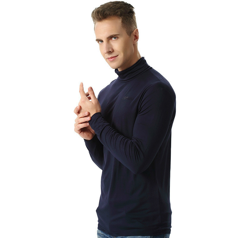 Plus Size Mens Thermal Underwear Winter Turtleneck Undershirt Elastic Cotton 4XL 6XL Big Size Warm Long Sleeve Casual Shirt Tops 201124