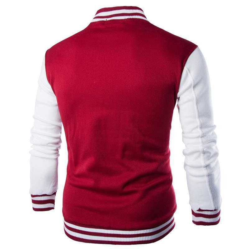 New Men/Boy Baseball Jacket Men Fashion Wine Red Mens Slim Fit College Varsity Jacket Men Stylish Veste Homme 3XL
